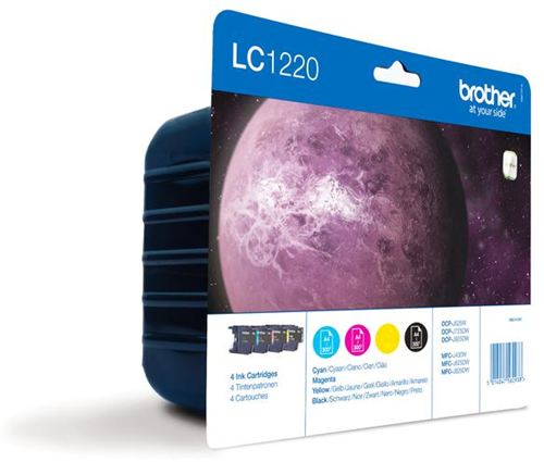 Pack de cartuchos de Tinta Brother LC1220VAL (negro, cian, magenta y amarillo)