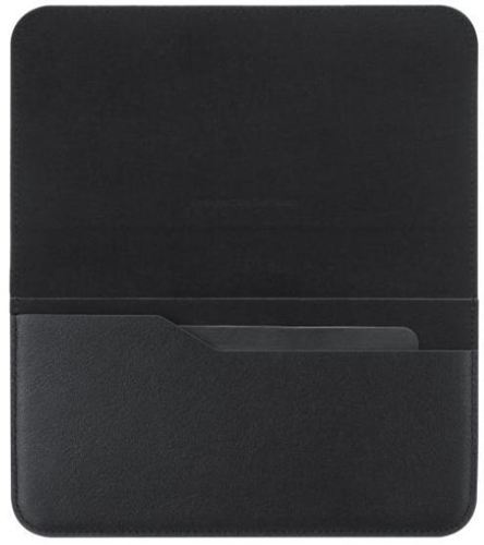 Funda de piel negra para Samsung Galaxy S2 + Paño de limpieza. EF-C1A2LBECSTD