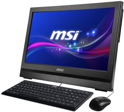 Ordenador Sobremesa AIO MSI Wind Top AP2011 Serie Proffesional, LCD Multi Táctil 20" 1600x900, 16:9, Dual Core G620 2.6GHz, 2GB DDR3, 500GB SATA2, Intel® HD 2000, HDMI, WiFi, Regulable, Win 7, Negro