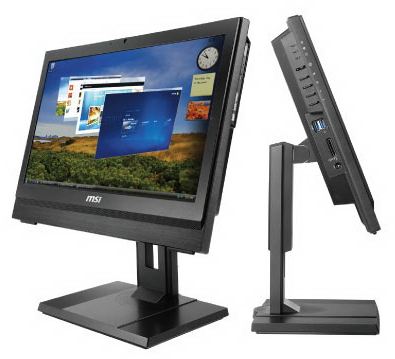 Ordenador Sobremesa AIO MSI Wind Top AP2011 Serie Proffesional, LCD Multi Táctil 20" 1600x900, 16:9, Dual Core G620 2.6GHz, 2GB DDR3, 500GB SATA2, Intel® HD 2000, HDMI, WiFi, Regulable, Win 7, Negro