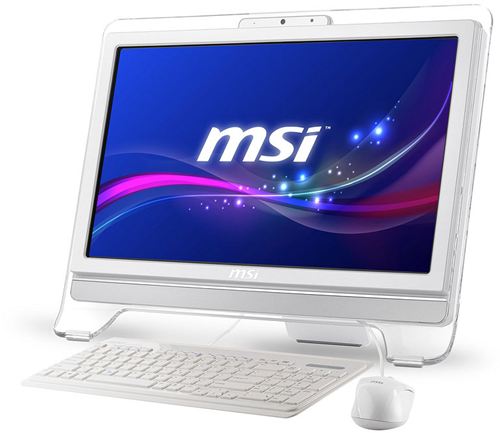 Ordenador Sobremesa AIO MSI Wind Top AE2071 Serie Entertainment, LCD Multi Táctil 20" 1600x900, 16:9, Dual Core G620 2.6GHz, 2GB DDR3, 500GB SATA2, Intel HD Graphics 2000, HDMI, WiFi, Blanco