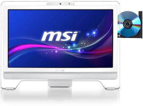 Ordenador Sobremesa AIO MSI Wind Top AE2071 Serie Entertainment, LCD Multi Táctil 20" 1600x900, 16:9, Dual Core G620 2.6GHz, 2GB DDR3, 500GB SATA2, Intel HD Graphics 2000, HDMI, WiFi, Blanco