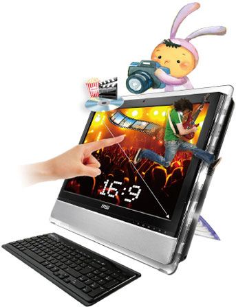 Ordenador Sobremesa AIO MSI Wind Top AE2410 Serie Entertainment, LCD Multi Táctil 23.6" 1920x1080, 16:9, Core™ i5-2410M 2.3GHz, 4GB DDR3, 500GB SATA2, NVIDIA GeForce™ GT 540M, HDMI, VGA, WiFi, Negro