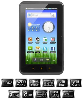TABLET PC DE 7" CON ANDROID 2.3 WOXTER TABLET PC 75 CX