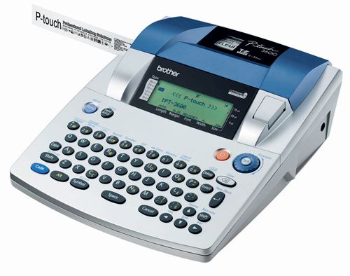 Rotuladora electrónica profesional de Etiquetas y Tickets térmica Brother PT-3600 - Compacta, ancho máximo 36 mm, impresión en 16 lineas, 360 ppp,teclas QWERTY,corte automático,cinta táctil,USB,PC/MAC