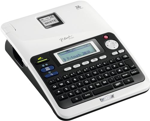 Rotuladora electrónica de Etiquetas y Tickets térmica Brother PT-2030VP - Compacta, ancho máximo 18 mm, teclas QWERTY, impresión en 5 lineas, corte manual, cinta táctil, códigos de barras