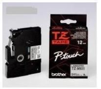Cinta Laminada plata TZ-12mm de tonalidad negro TZE-931 Brother 12mm x 8mm x 1mm para Rotuladoras electrónicas P-Touch