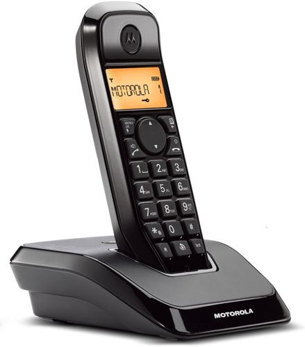 Teléfono inalámbrico DECT Motorola Startac Serie S12 Black (S1201 Single) - Manos libres - Modo ECO - Intercomunicador / Transferencia de llamadas entre terminales