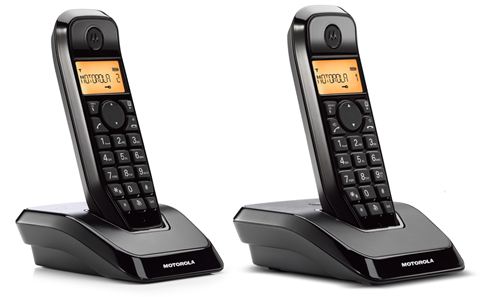 Teléfono inalámbrico DECT Motorola Startac Serie S12 Black (S1202 Dúo) - Manos libres - Modo ECO - Intercomunicador / Transferencia de llamadas entre terminales