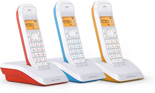 Teléfono inalámbrico DECT Motorola Startac Serie S12 Rojo (S1201 Single) - Manos libres - Modo ECO - Intercomunicador / Transferencia de llamadas entre terminales