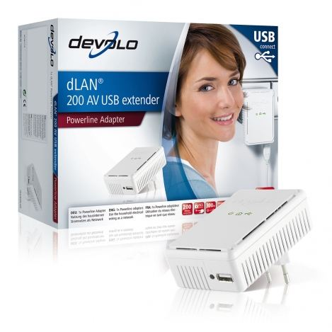 ¡¡Conéctate a Internet a través de la red eléctrica en cualquier lugar de tu casa y conecta entre si todos los dispositivos aptos para la red !! dLAN® 200 AV USB Extender (1 adaptador) de DEVOLO.