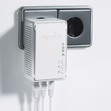 ¡¡Conéctate a Internet a través de la red eléctrica en cualquier sitio de tu casa y conecta entre si todos los dispositivos aptos para la red !! dLAN® 200 AV Wireless N (1 adaptador) de DEVOLO.