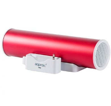 Altavoces portátiles compactos approx 1.5" USB - Pilas - Color rojo - Ideales para escuchar música desde su iPod® Nano/Shuffle, PSP™, reproductor MP3/ MP4