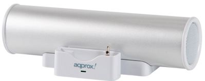 Altavoces portátiles compactos approx 1.5" USB - Pilas - Color plata - Ideales para escuchar música desde su iPod® Nano/Shuffle, PSP™, reproductor MP3/ MP4