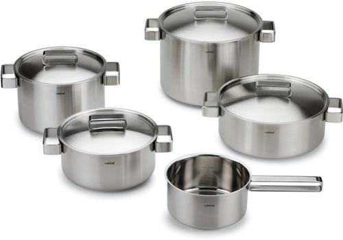 Set 5 piezas batería "Aroma" Valira 4106/64 acero inoxidable