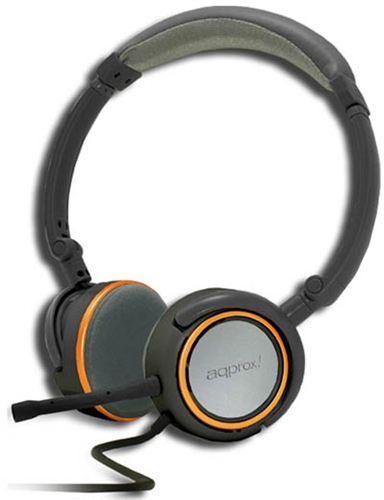 Cascos Auriculares Multimedia approx Hi-Fi Stereo - Diseño adaptable, rotable - Micro desmontable - Naranja