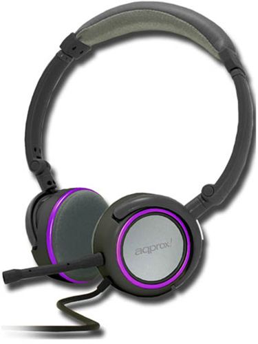 Cascos Auriculares Multimedia approx Hi-Fi Stereo Purple - Diseño adaptable, rotable - Micro desmontable