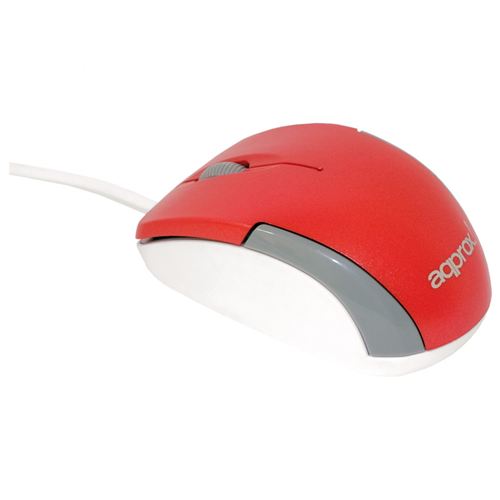 Ratón micro óptico approx con cable USB2.0 - Color Rojo
