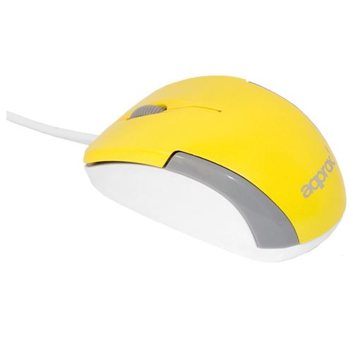 Ratón micro óptico approx con cable USB2.0 - Color Amarillo