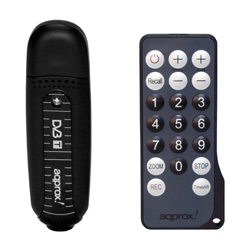 Mini Receptor USB de Televisión Digital Terrestre approx - Conexión USB 2.0 que le permite ver todos los canales de TDT en alta definición en su PC/portátil - Graba y captura imágenes