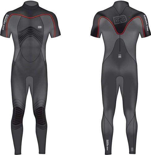 Traje de Neopreno B3 ELASTO Pro Serie Steamer 3/2 - Manga corta - Gama alta de la colección B3 - XS/46
