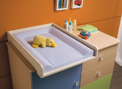 Tapizado de repuesto para cambiador para cómoda MICUNA Basic, CP-1199 Plus 2, plástico en raya azul
