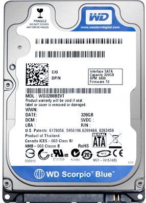 Disco duro interno Western Digital WD Scorpio Blue - 500 GB - SATA 3 Gb/s - Buffer 8 MB - 5400 rpm - 2.5'' - Mobile - 2 años de garantía (WD5000BPVT)