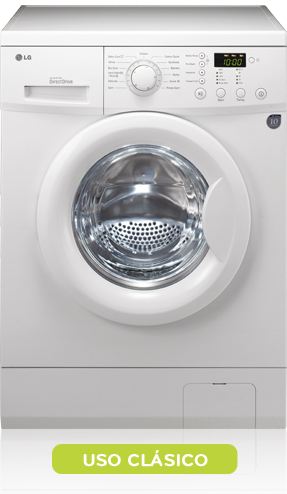 Lavadora LG WD-10600SDS Uso clásico, 6 kg., 1000 RPM, Inverter Direct Drive, A, 10 años de garantía en el motor, Smart Diagnosis.