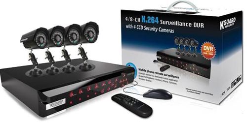 KGUARD Combo Kit 8 CH H.264 with 4 cameras