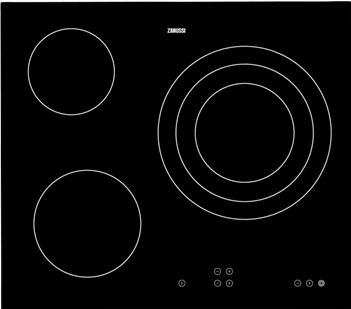 Zanussi ZVT 69 F Placa Vitrocerámica con panel electrónico ITC, 3 zonas