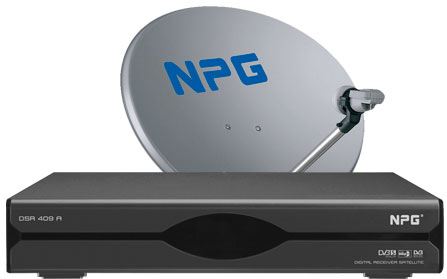 Kit Receptor Digital Satélite NPG "KIT" DSR 409A + Antena 80 cm + LNB TV-KITDSR409 - DVB-S (Satélite), TV, HD, DiSEqC, EPG, Radio, Mando, RS-232 ¡¡ 1080i !!