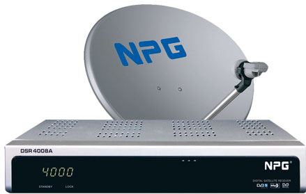 Kit Receptor Digital Satélite NPG "KIT" DSR 4008A Antena 60 cm + LNB TV-KITDSR4008 - DVB-S (Satélite), TV, HD, DiSEqC, EPG, Radio, Mando, RS-232 ¡¡ 1080i !!