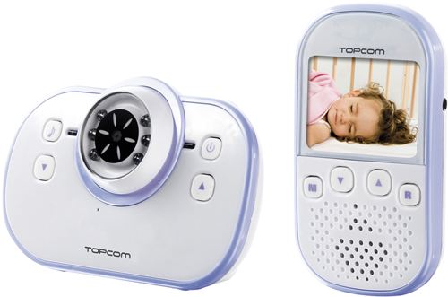 Intercomunicador digital con cámara para bebés Topcom BabyViewer 4100 - Vigilabebés - LCD 2,4" (6,6 cm) pantalla en color - Digital libre de interferencias 2.4 GHz - Alcance 300 m - Conexión a la TV