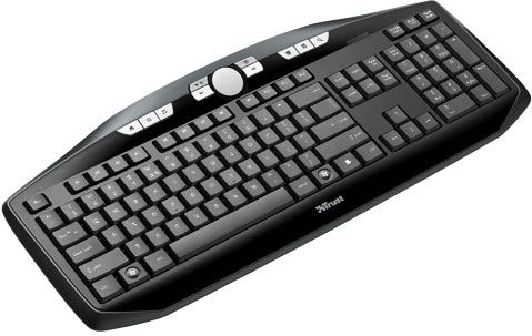Trust Xpress Wireless Keyboard ES - Elegante y cómodo teclado inalámbrico multimedia que permite mantener el escritorio organizado y libre de cables