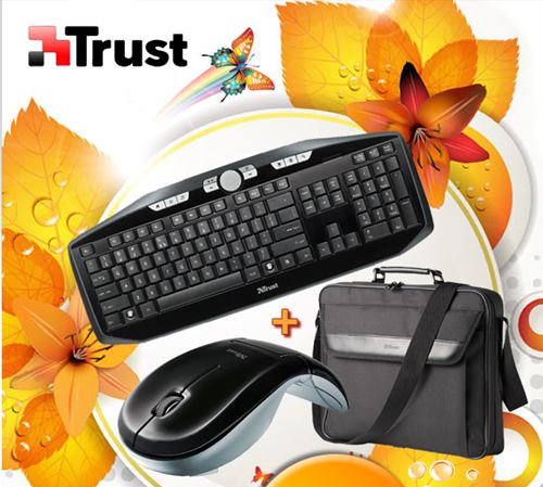 Trust Bundle Pack 15-16" Notebook Carry Bag Classic + Curve Wireless Foldable Mouse + Xpress Wireless Keyboard - Pack Bolsa + Ratón + Teclado