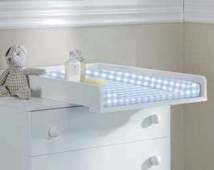 Vestidor de cómoda + vestidor plástico Basic by Micuna CP-1199 PLUS 2 Blanco y vichy rosa