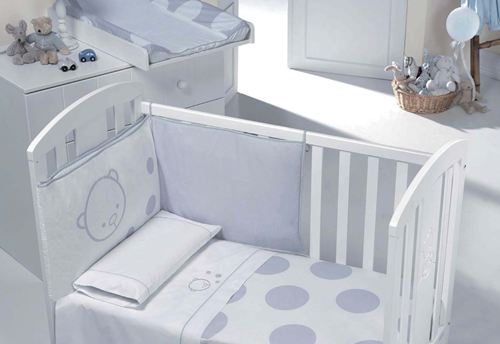 Kit edredón + protector de cuna Basic by Micuna TX-700 MOON Blanco y gris
