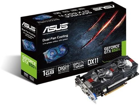 Tarjeta Gráfica GeForce GTX 650 Ti 3D Asus GTX650-TI-1GD5 - PCI Express x16 3.0, 1 GB GDDR5 128 bits 5400MHz, máx. 2560x1600, GPU 925MHz, VGA / DVI-D / HDMI, GPU Tweak, CUDA™, PhysX®, 3D Vision™