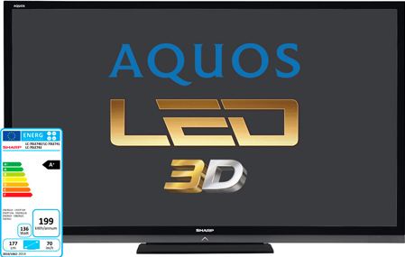 SHARP LC70LE740E - Televisor LED FHD 70" 100 Hz · Sintonizador HD (DVB-T / DVB-C / DVB-S) · AQUOS NET+ · DLNA · 3D Ready · WIFI · USB · TIMESHIFT