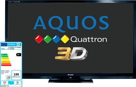 SHARP LC70LE835E - Televisor FULL LED QUATTRON 70" 200BS · DVB-T/C/S · AQUOS NET+ · DLNA · 3D Ready · WIFI · USB · TIMESHIFT · HDD