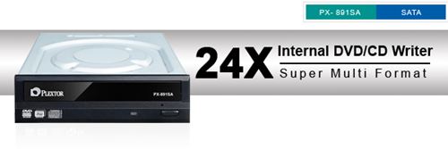 Regrabadora de DVD Interna Plextor PX-891SA - Unidad de disco - DVD±RW (±R DL) / DVD-RAM - 24x/24x/12x - Serial ATA - interna - 5.25"