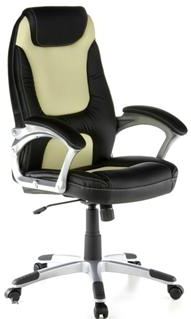 Silla Exclusiva Diseño Deportivo RACER 100, maxima comodidad en Piel sintetica, color Negro/Crema