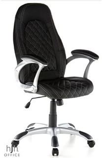 Silla Ejecutiva RACER DELUXE, Diseño Deportivo, Costuras cosidas, Maximo confort, color Negro