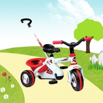 Smoby Triciclo Baby Bike Sport Line - Triciclo de pedales centrales, a partir de 18 meses, con el cuadro de metal para conseguir una mayor estabilidad!