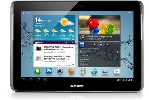 Samsung GT-P5110TSEPHE · Samsung Galaxy Tab 2 (10.1) WiFi · Tableta · Android 4.0 · 32 GB · 10.1" TFT (1280 x 800) · cám. posterior + frontal · Host USB · Ranura microSD · Wi-Fi, Bluetooth · plateado