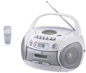 Radio Cassete con CD portátil Brigmton W-912 con Reproductor MP3-CD/CD-R/CD-RW · Entrada USB · Mando a distancia · Ideal para seguir cursos y métodos de idiomas