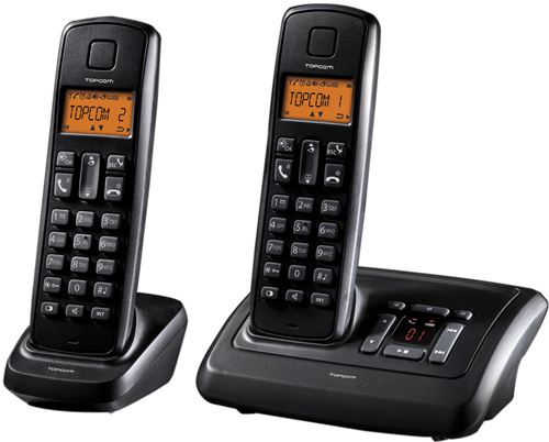 Telefone inalámbrico DECT - Topcom Butler E751 Duo Contestador Automático - Manos libres
