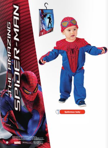 Disfraz Josman The Amazing Spiderman Baby con casquete incluye percha y bolsa - Talla 0 - Para niños de 2 a 3 años