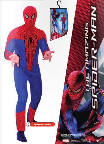 Disfraz Josman The Amazing Spiderman Adulto con capucha incluye percha y bolsa - Talla 6 - Para adultos talla 52-54