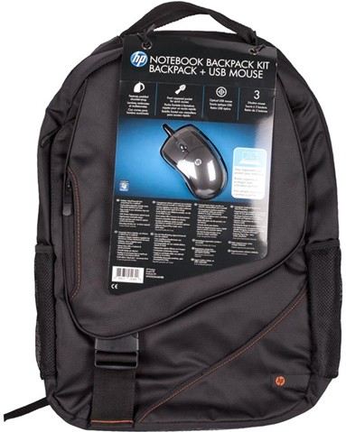 HP WW553AA - Paquete de mochila HP para portátiles de hasta 43,9 cm (17,3") con ratón USB óptico de alta precisión de 3 botones